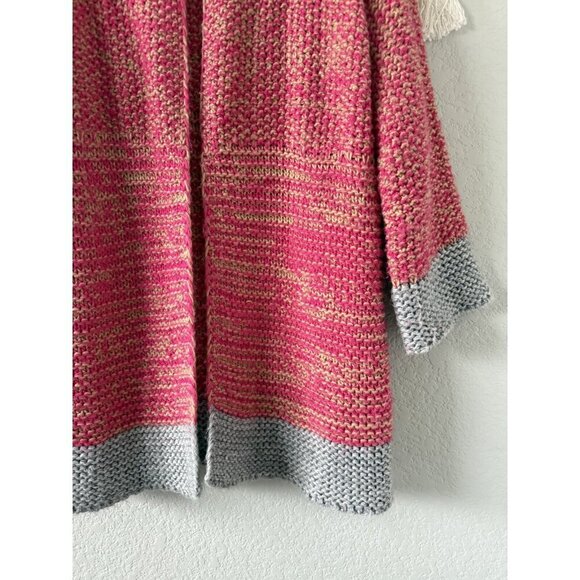 Sundance Selina Wool Blend Crochet Knit Open Font Longline Cardigan Pink Preppy - Picture 5 of 10